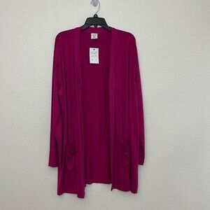 CIELO SOFT & SEXY WITH PERFECT STRETCH MERLOT RAYON OPEN FRONT LS CARDIGAN XL
